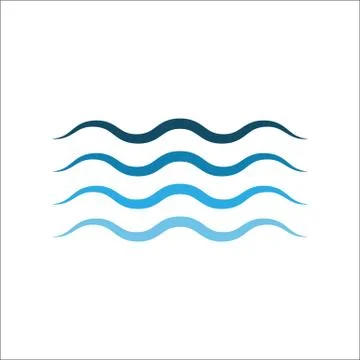 Wave icon on white background. Vector illustrations. Flat design. Stock Illustration