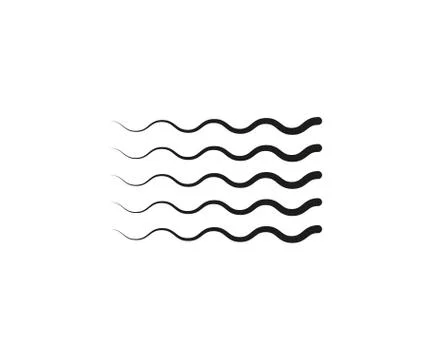 Wave icon on white background. Vector illustrations. Flat design. Stock Illustration