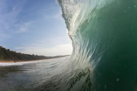 Wave Inside Surfers View Stock Photos