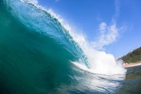 Wave Inside Swimming Ocean Stock Photos