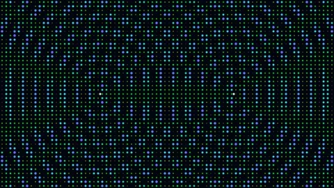 Wave Interference Pattern on Digital Screen with Blue Dots Animation Stock Footage 340364905
