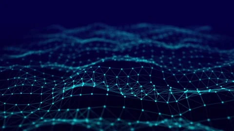 Wave of interlacing points and lines.  Technological style. Big data. Stock Footage 154748343