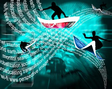 Wave of internet Illustrazione stock