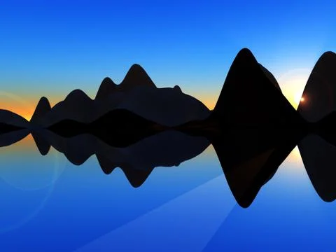 Wave Island Stock Illustration