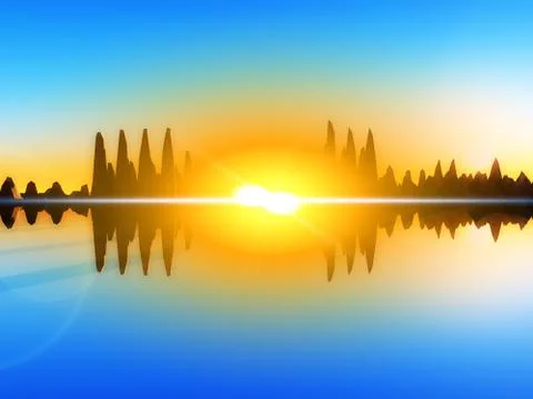 Wave Island Stock Illustration