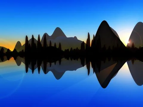 Wave Island Stock Illustration