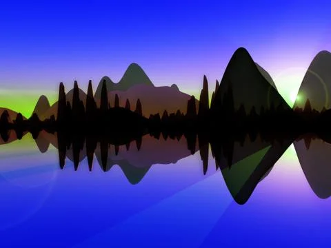 Wave Island Illustrazione stock