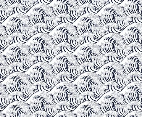 Wave Japanese Repeating Engraved Background Stock Illustration