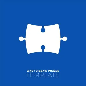 Wave Jigsaw Template. Isolated Vector Illustration Stock Illustration