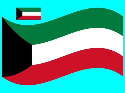 Wave Kuwait Flag Vector illustration Eps 10 Stock Illustration