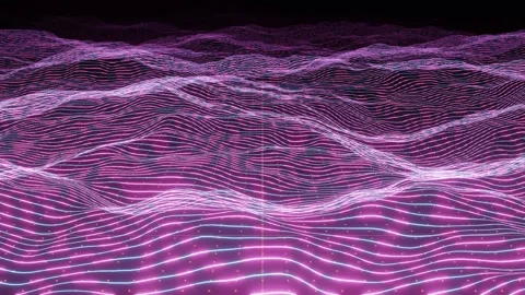 Wave land in a retro style, evoking nostalgic, synth-inspired landscapes with Video stock 296898176