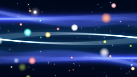 Wave light and particles, blue abstract background, loop Stock Footage 153879034