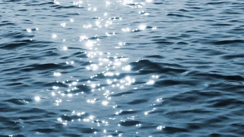 Wave with light the blue sea Stock Footage 71422765