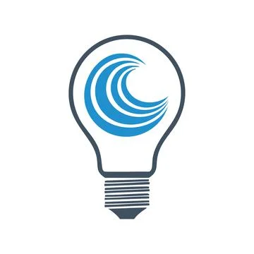 Wave lightbulb idea concept. Innovative, creative, and unique graphic conce.. Stock Illustration