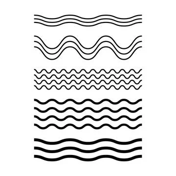 Wave line, abstract zigzag curves, seamless pattern texture design element .. 库存插图