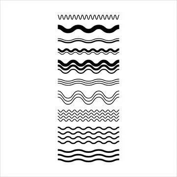 Wave line, abstract zigzag curves, seamless pattern texture design element .. Stock Illustration