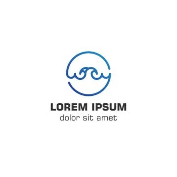 Wave line art. Vector logo template Stock Illustration