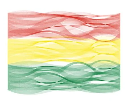 Wave line flag of Bolivia Ilustração Stock