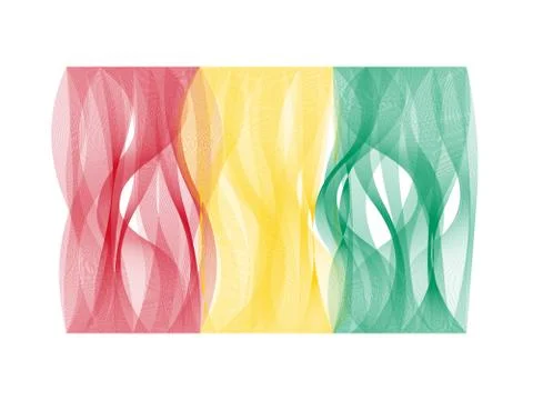 Wave line flag of Guinea Ilustración de archivo