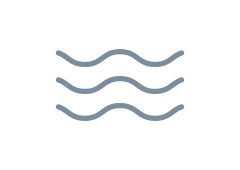 Wave line icon water vector sea flat ocean graphic symbol. Wave minimal logo Stock Illustration