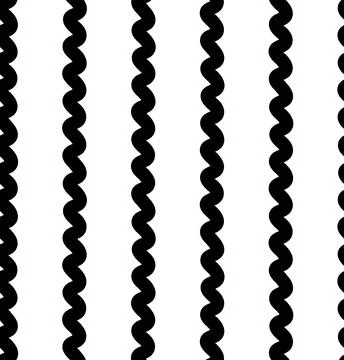 Wave line seamless pattern with vertical lines black color vector イラスト素材