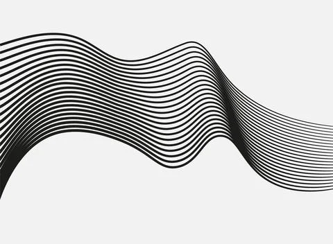 Wave lines abstract flow curve motion design pattern graphic modern shape Stock Illustration