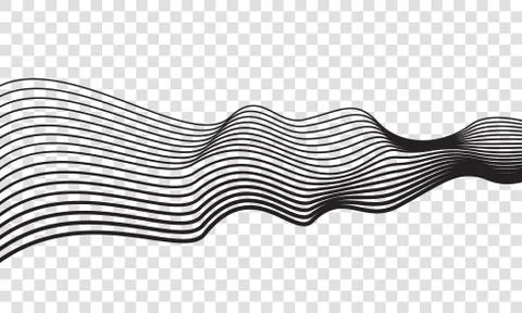 Wave lines abstract optical art vector background Illustrazione stock