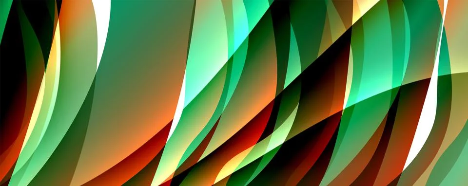 Wave lines and dynamic geometric design. Vector Illustration For Wallpaper Stock Illustration