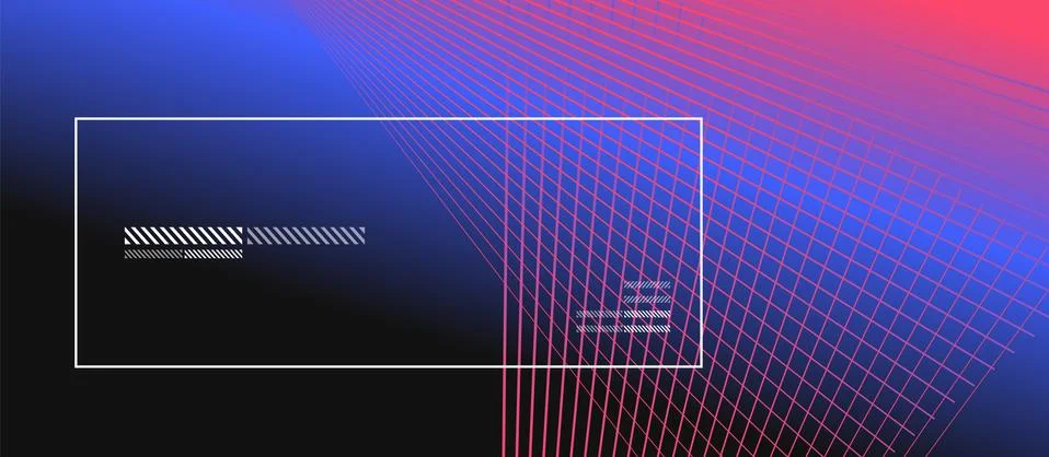 Wave lines with blend effect on fluid gradient, abstract background colorful Ilustração Stock