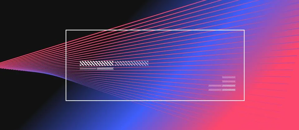 Wave lines with blend effect on fluid gradient, abstract background colorful Ilustração Stock