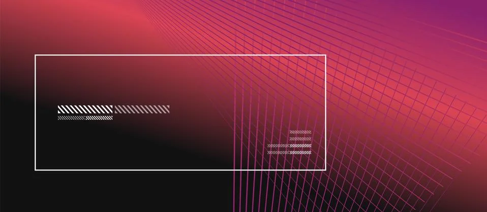 Wave lines with blend effect on fluid gradient, abstract background colorful Ilustração Stock