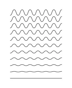 Wave lines collection. Set of wavy lines. Vector wavy and zigzag horizontal Stock Illustration