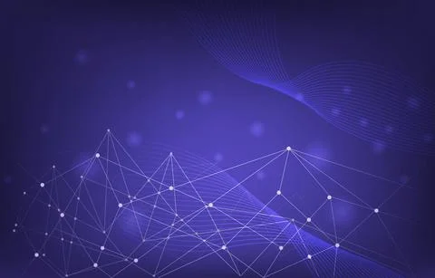 Wave Lines Digital Network Connection Internet Computer Technology Background Stock Illustration