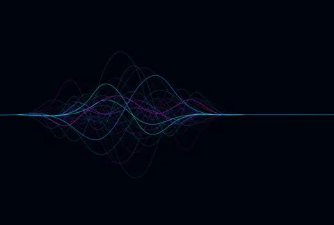 Wave lines flowing dynamic. Artificial intelligence deep learning 스톡 일러스트