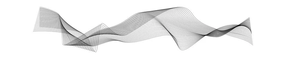 Wave lines. Graphic lining smooth undulating frequency waves vector abstract Stock Illustration