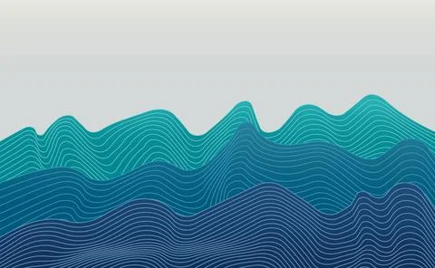 Wave lines mountain abstract pattern background Stock Illustration