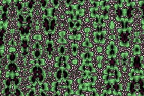 Wave lines  pattern in green color on abstract dark background. Boho zigzag f Stock Illustration