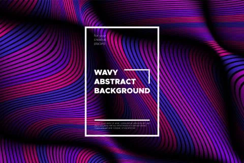 Wave Lines Pattern. Trendy Abstract Background with Distorted Stripes. 3d and Stock Illustration