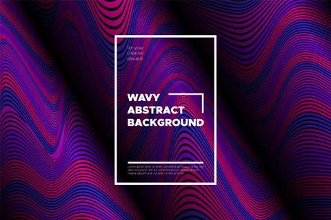 Wave Lines Pattern. Trendy Abstract Background with Distorted Stripes. 3d and Stock Illustration