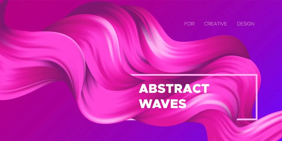 Wave Liquid Shapes with 3D Effect. Modern Flow Background. Vector Illustratio Stock Illustration