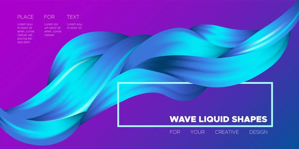 Wave Liquid Shapes with 3D Effect. Modern Flow Background. Vector Illustratio Illustrazione stock