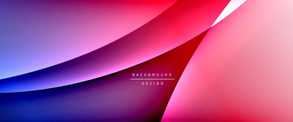 Wave liquid style lines with shadows and light on gradient background. Trendy Stock Illustration