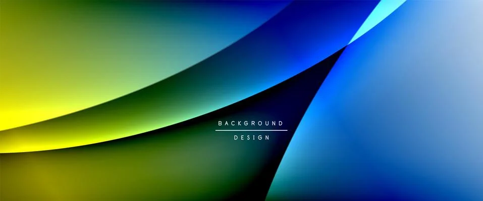 Wave liquid style lines with shadows and light on gradient background. Trendy Stock Illustration