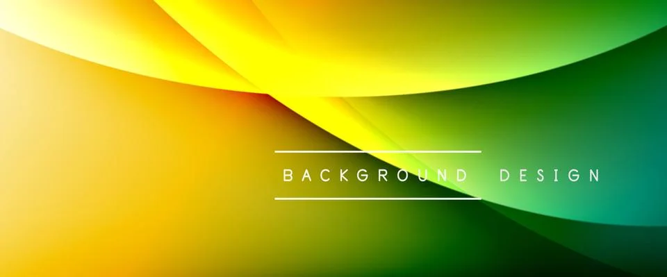 Wave liquid style lines with shadows and light on gradient background. Trendy Stock Illustration