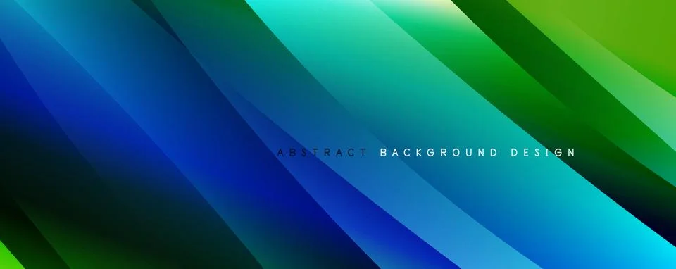 Wave liquid style lines with shadows and light on gradient background Stock Illustration