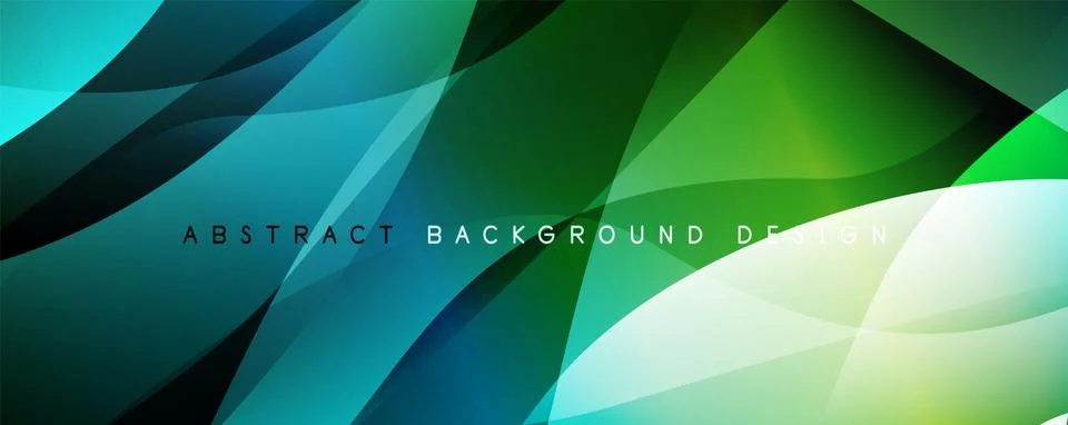 Wave liquid style lines with shadows and light on gradient background Stock Illustration
