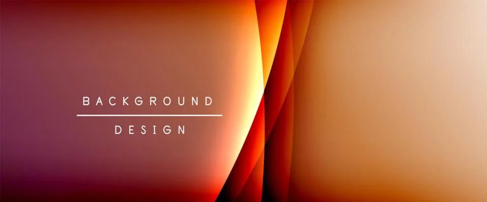 Wave liquid style lines with shadows and light on gradient background. Trendy Stock Illustration