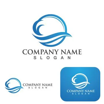Wave logo icon vector Illustrazione stock