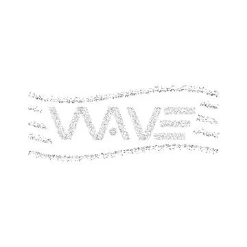 Wave logo text, dots particles graphic design t-shirt print mockup, dotted le Stock Illustration