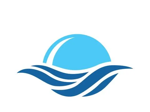 Wave logo vector background. Water icon template. Abstract sea, ocean surges Stock Illustration